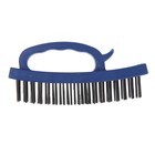 Щетка металлическая ручная ТУНДРА, закаленная проволока, пластиковая с рукояткой, 4-рядная - Фото 5