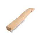 Щетка металлическая ручная ТУНДРА, закаленная проволока, деревянная рукоятка, 4-рядная - Фото 6