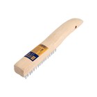 Щетка металлическая ручная ТУНДРА, закаленная проволока, деревянная рукоятка, 4-рядная - Фото 8