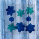Наклейка на стекло "Снежинки синие и зелёные" (набор 8 шт) 12,5х12,5 см - Фото 1