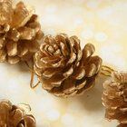 Набор природного декора "Золотые шишки", набор 6 шт. - Фото 2
