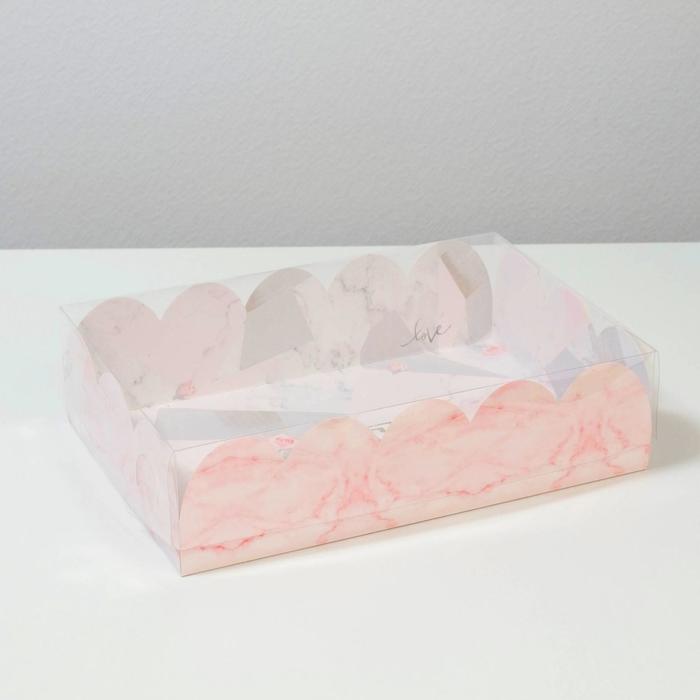 Коробка для печенья, кондитерская упаковка с PVC крышкой, Love, 20 х 30 х 8 см - Фото 1