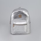 Рюкзак молодёжный, отдел на молнии, 3 наружных кармана, цвет серебристый - Фото 2