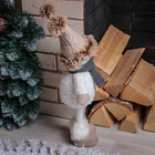 Кукла интерьерная "Снеговик в коричневой шапочке" 47 см - Фото 2
