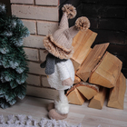 Кукла интерьерная "Снеговик в коричневой шапочке" 47 см - Фото 3