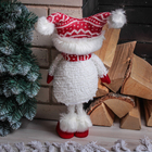 Кукла интерьерная "Снеговик в красной шапочке" 43 см - Фото 4