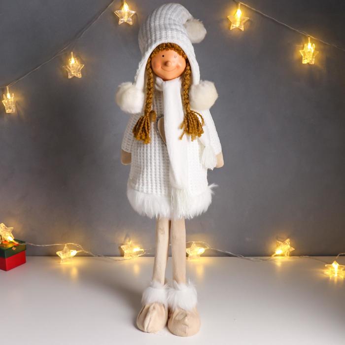 Кукла интерьерная "Девочка в белом платье с сердечком" 78 см - Фото 1