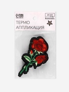 Термоаппликация «Роза», с пайетками, 9×5 см, красная 3579151 - фото 319818995