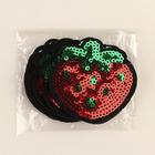 Термоаппликация «Клубника», с пайетками, 5,5 × 5,5 см, цвет красный - Фото 2