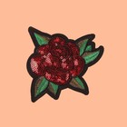 Термоаппликация «Роза», с пайетками, 12 × 11 см, цвет красный - Фото 3