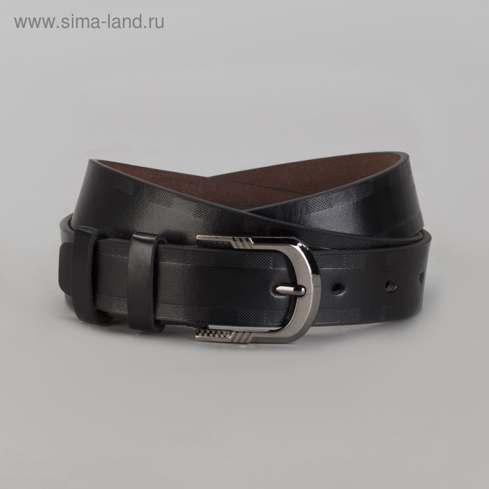 Ремень мужской Великан, пряжка металл, ширина - 3,5 см, цвет чёрный - Фото 1