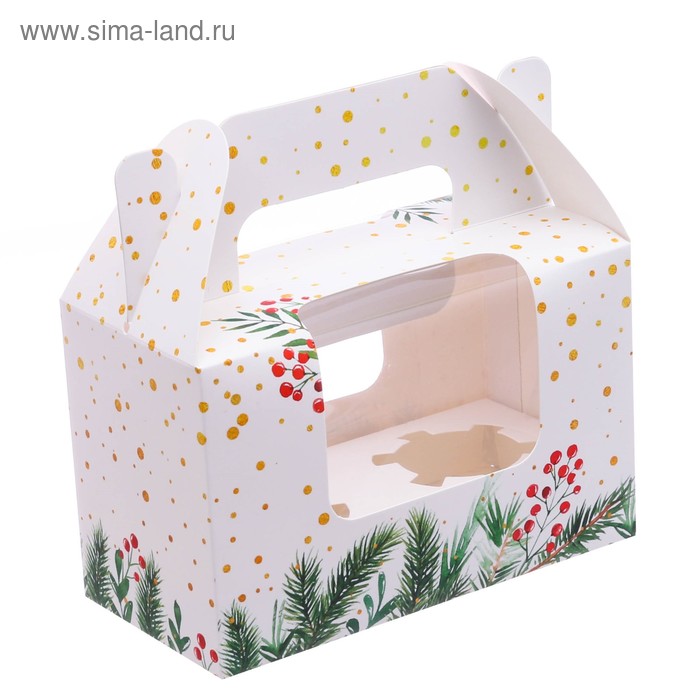 Коробочка для кексов «Теплых чувств», 16 × 10 × 8 см - Фото 1