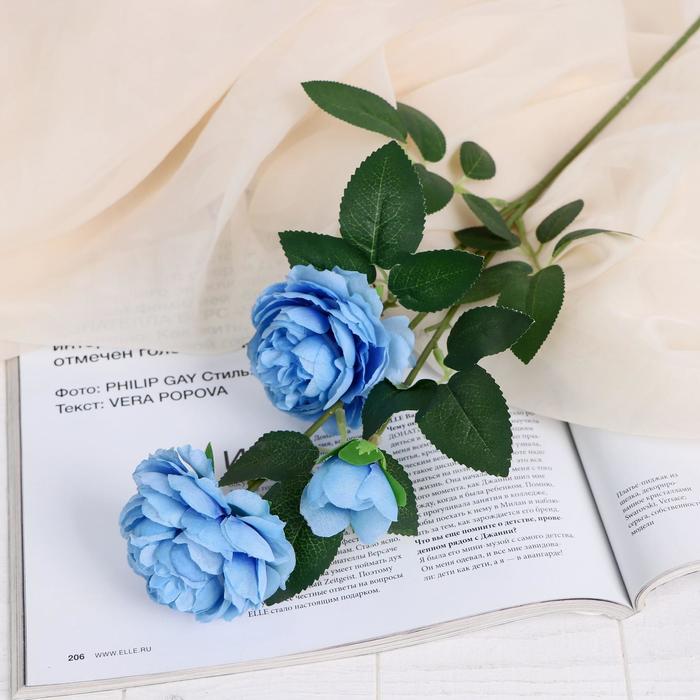 Цветы искусственные "Роза терция" 8х60 см, голубой микс - Фото 1