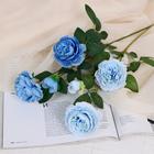 Цветы искусственные "Роза терция" 8х60 см, голубой микс - Фото 3