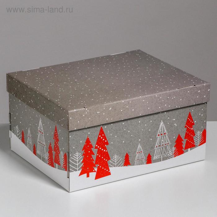 Складная коробка «Новогоднее поздравление», 31,2 х 25,6 х 16,1 см, Новый год
