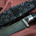 Нож Пчак Шархон, чёрная рукоять из граба (сухма), гарда из олова - Фото 3