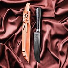 Нож Пчак Шархон малый, чёрная рукоять из граба (сухма), гарда из олова - Фото 5