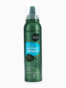 Мусс для волос Прелесть Bio «Двойной объём», сверхсильная фиксация, 160 мл