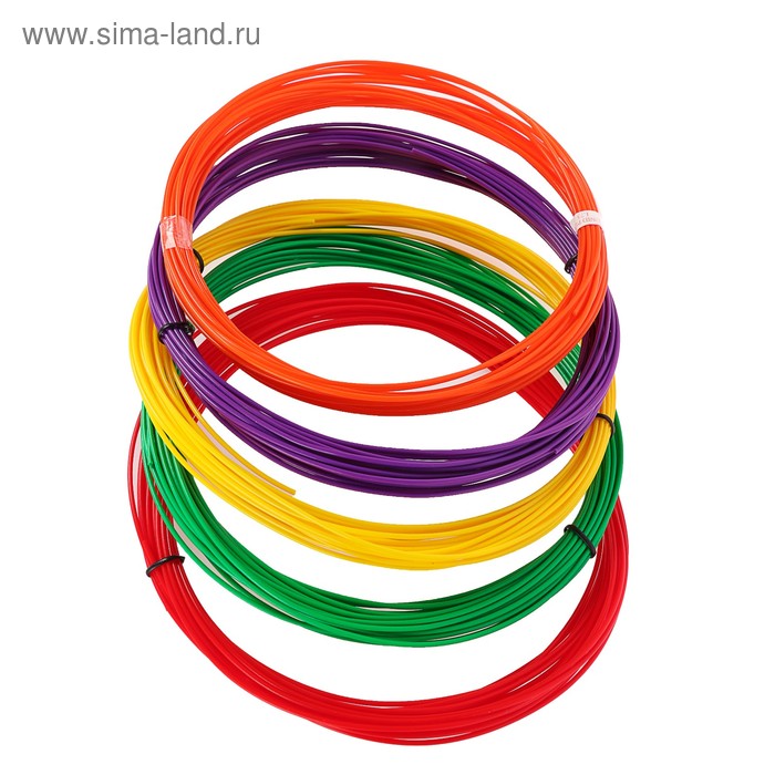 Пластик LuazON ABS-6, для 3Д ручки ,по 10 м, 6 цветов в наборе, МИКС - Фото 1