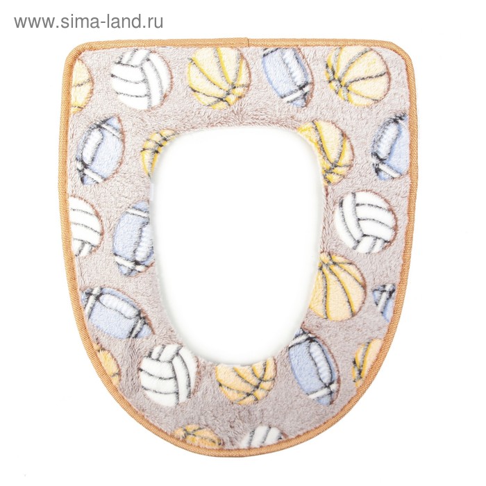 Чехол на сиденье для унитаза на липучках «Спорт», 35×45 см, цвет МИКС - Фото 1