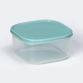 Контейнер для хранения еды Доляна, 700 мл, пластик, прозрачный, крышка бирюзовая (комплект 2 шт)