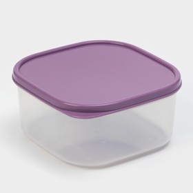 Контейнер для хранения еды Доляна, 700 мл, пластик, прозрачный, крышка фиолетовая 3637569