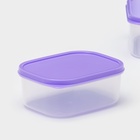 Набор контейнеров для хранения еды Доляна, 3 шт.: 150 мл, 500 мл, 1.2 л, пластик, сиреневый - Фото 2