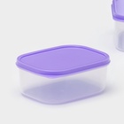 Набор контейнеров для хранения еды Доляна, 3 шт.: 150 мл, 500 мл, 1.2 л, пластик, сиреневый - Фото 3