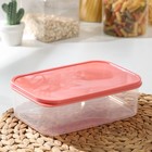 Набор контейнеров пищевых прямоугольных Доляна, 3 шт: 150 мл, 500 мл, 1,2 л, цвет коралловый - Фото 2