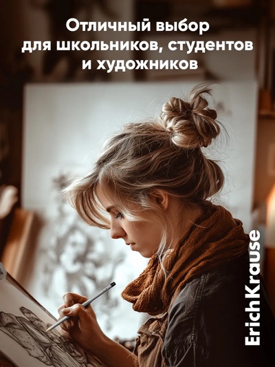 Набор карандашей чернографитных ErichKrause, 12 штук, разной твёрдости, шестигранные, деревянные, серебристый корпус