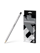 Набор карандашей чернографитных ErichKrause, 12 штук, разной твёрдости, шестигранные, деревянные, серебристый корпус - Фото 9