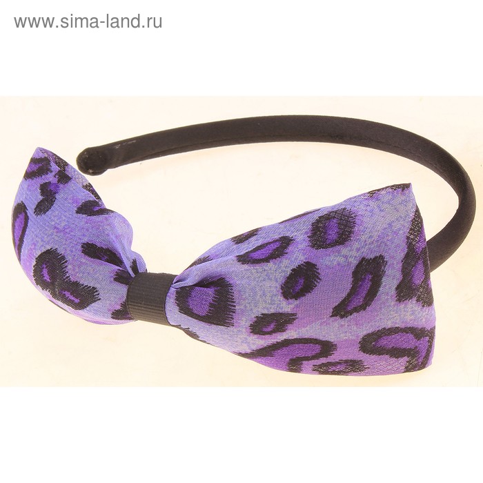 ободок для волос бант плоский леопард - Фото 1