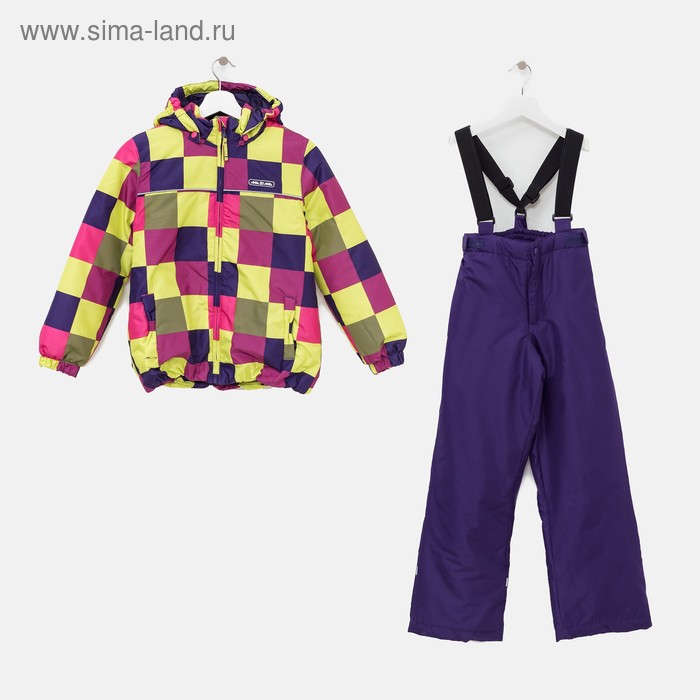 Комплект (куртка и брюки), рост 98 см, цвет фиолетовый - Фото 1