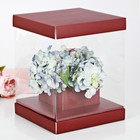 Коробка подарочная для цветов с вазой и PVC окнами складная, упаковка, «Для самой элегантной», 23 х 30 х 23 см - Фото 1