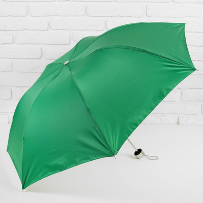 Зонт механический «Однотонный», 3 сложения, 7 спиц, R = 46 см, цвет зелёный