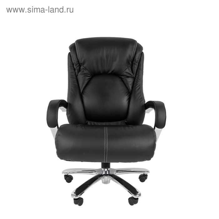 Офисное кресло Chairman 402, кожа, чёрное - Фото 1