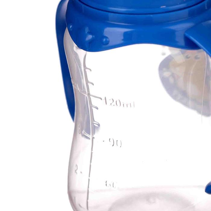 Бутылочка для кормления «Динозаврик Рикки», классическое горло, с ручками, 150 мл., от 0 мес., цвет синий - фото 1899618162