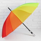 Зонт - трость полуавтоматический «Радужное настроение», эпонж, 16 спиц, R = 48 см, разноцветный - Фото 4