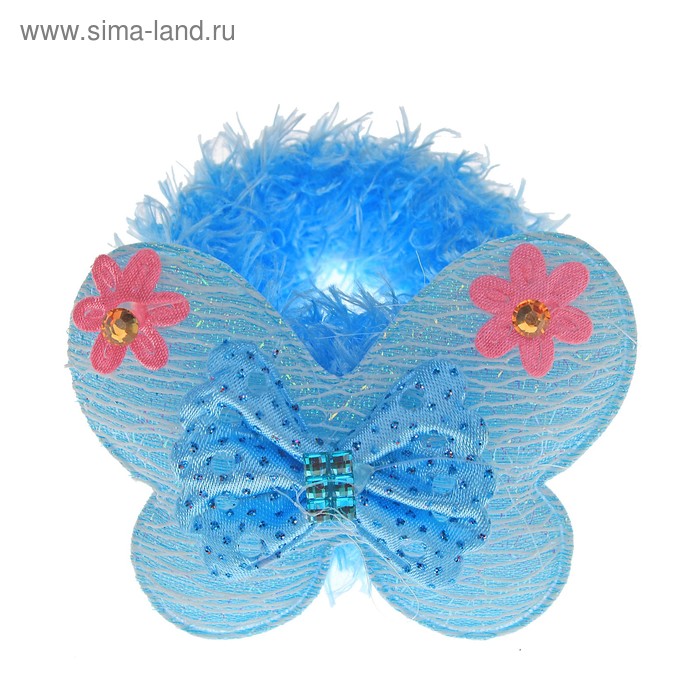 резинка для волос Пышка бабочка цветочек - Фото 1