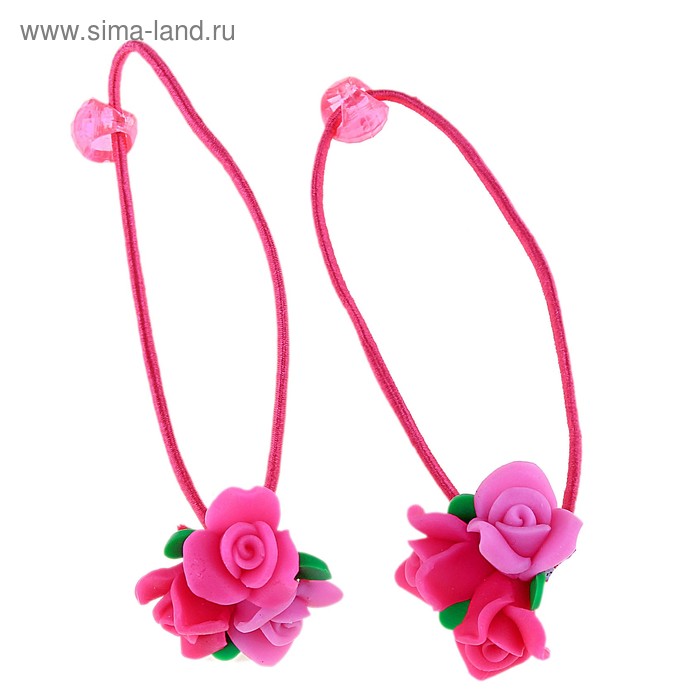 резинка для волос лепнина букет розочек (набор 2 шт) - Фото 1