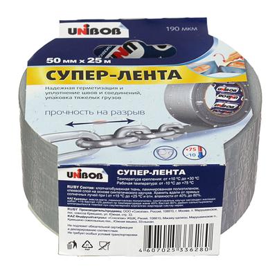 Клейкая лента Unibob Супер армированная 50 мм × 25 м