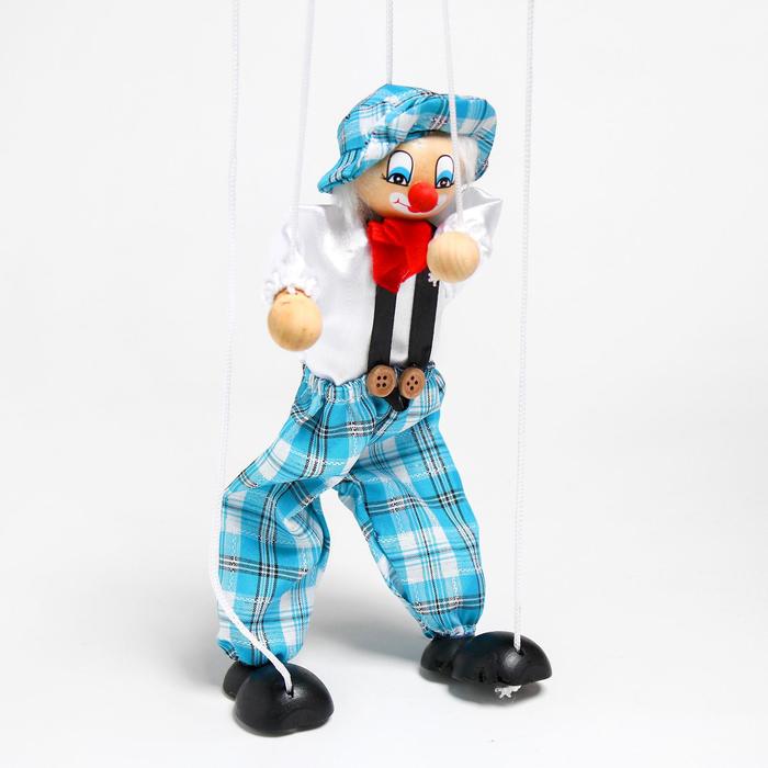 Дергунчик-марионетка на ниточках «Клоун в шляпе», цвета МИКС - Фото 1