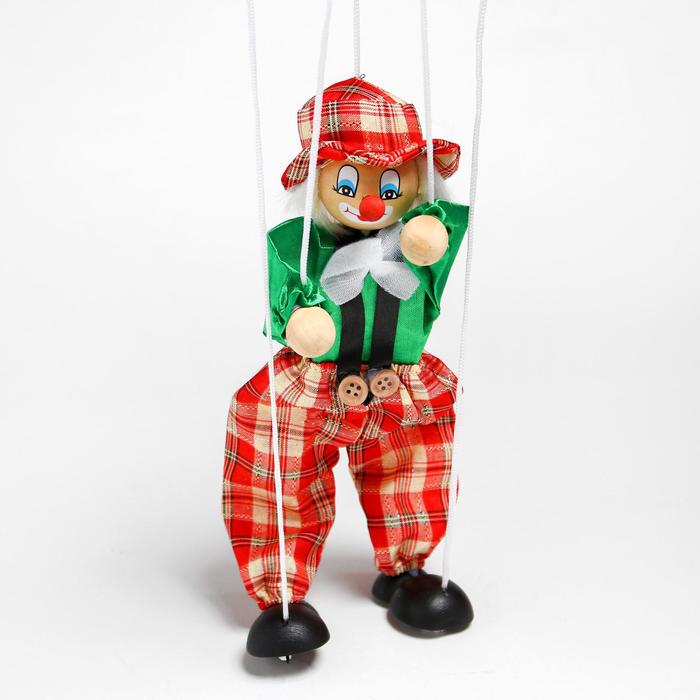 Дергунчик-марионетка на ниточках «Клоун в шляпе», цвета МИКС - фото 1908221565