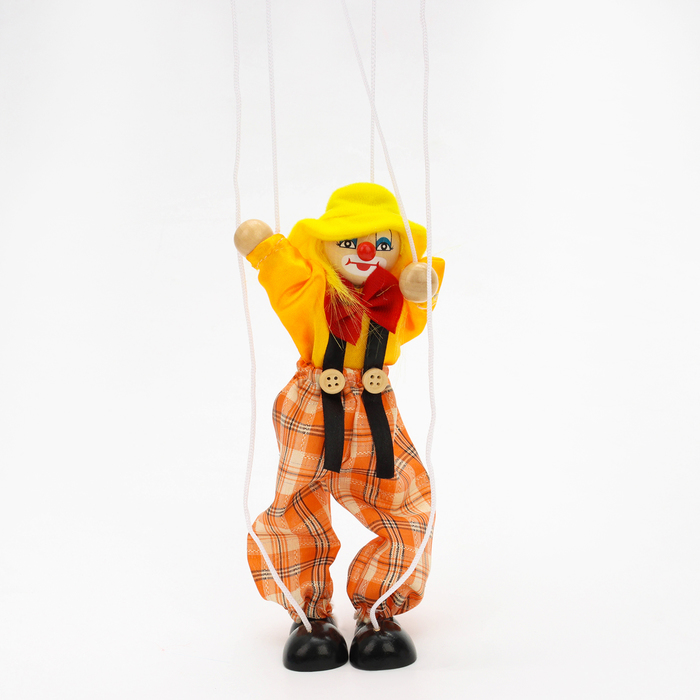 Дергунчик-марионетка на ниточках «Клоун в шляпе», цвета МИКС - фото 1927226540