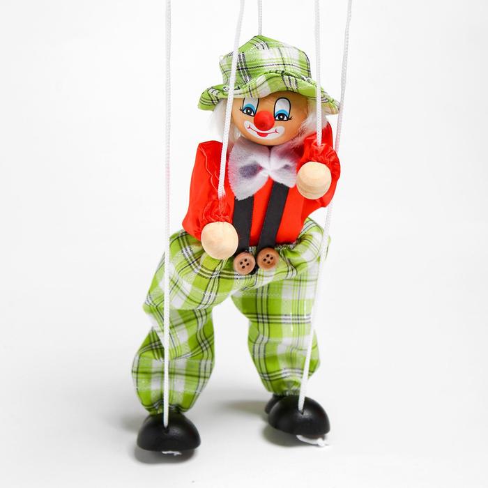 Дергунчик-марионетка на ниточках «Клоун в шляпе», цвета МИКС - фото 1886146032