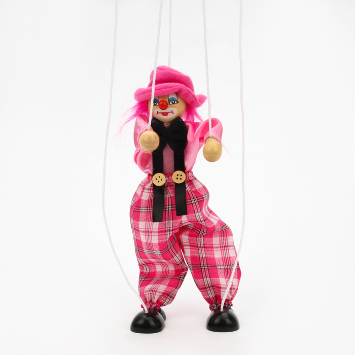 Дергунчик-марионетка на ниточках «Клоун в шляпе», цвета МИКС - фото 1886146036