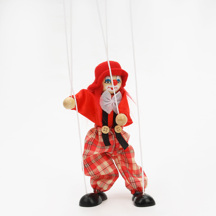Дергунчик-марионетка на ниточках «Клоун в шляпе», цвета МИКС - фото 1908221572