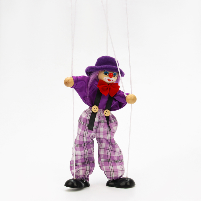 Дергунчик-марионетка на ниточках «Клоун в шляпе», цвета МИКС - фото 1927226539