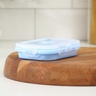 Контейнер складной с крышкой Доляна «Коста», 400 мл, 13×9.5×6 см, голубой - Фото 4