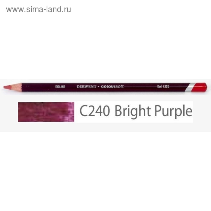 Карандаш цветной Derwent Coloursoft №C240 Пурпурный яркий 700976 - Фото 1